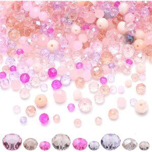 1000pcs 4/6/8mm Rondelle Glass Beads for Jewelry Making,Electroplate Round